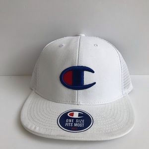 NEW Champion Big C White Mesh SnapBack Hat